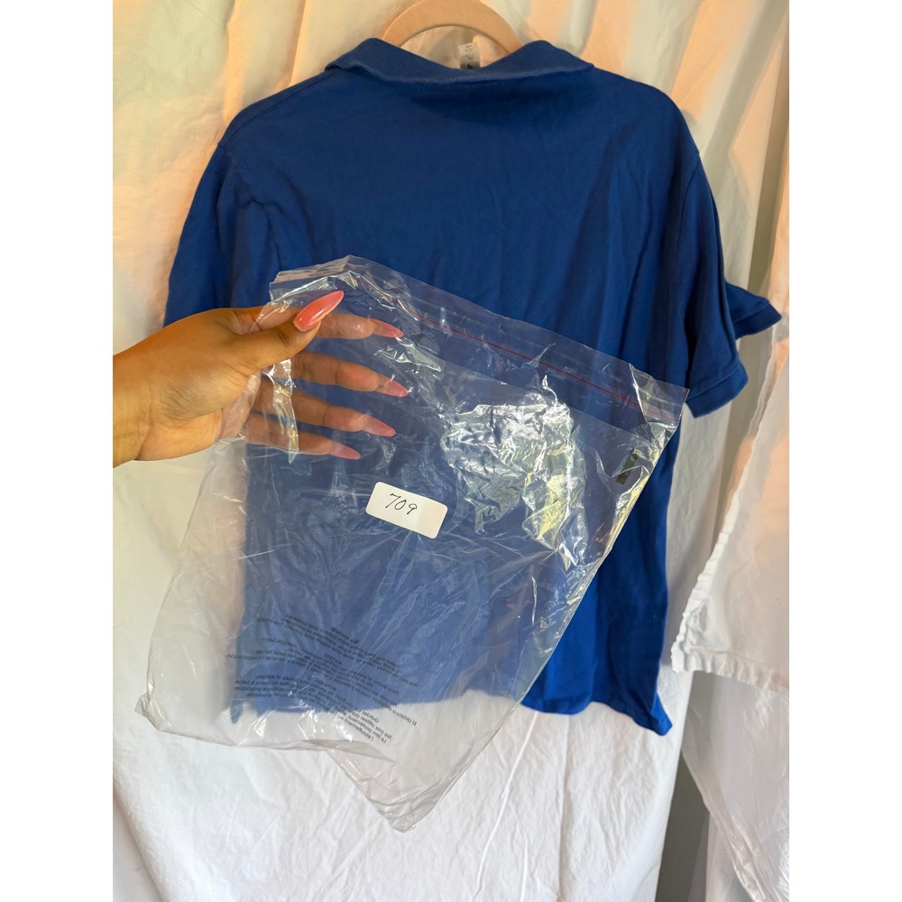 Jerzees Womens Royal Blue Short Sleeve 100% Cotton Polo Shirt Size 2XL - Picture 6 of 6
